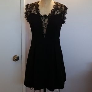 BCBGeneration little black mini dress lace accent